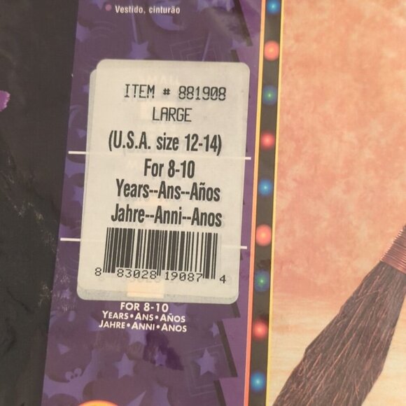 Rubies Witch Halloween Costume for Kids - Black & Purple - NWT Size 8-10 - Picture 4 of 5